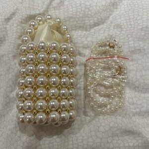 Elegant Pearl Beaded Handbag with strap